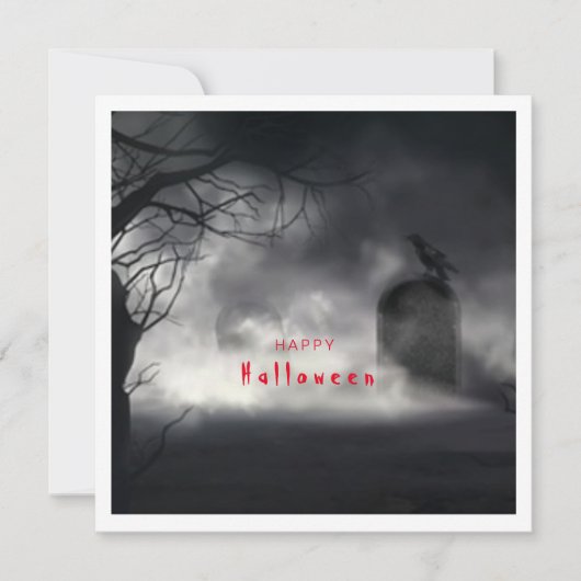 Halloween zwarte en witte kaart (Voorkant)
