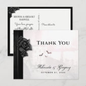 Halloween Zwarte Gothic Overeenkomstige Dank Je Uitnodiging Briefkaart (Voorkant / Achterkant)