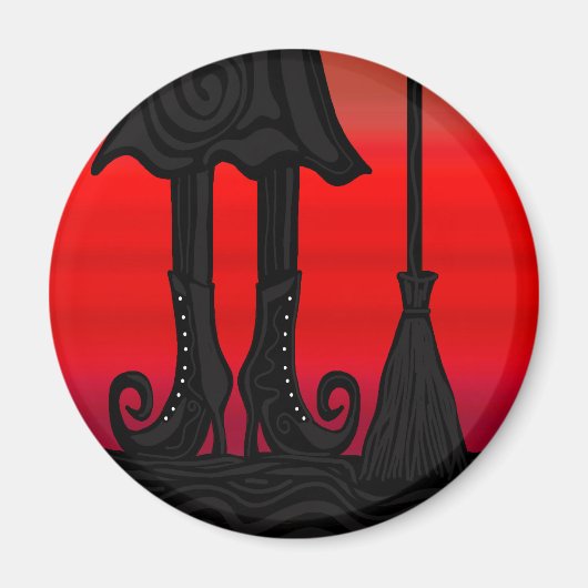 Halloween zwarte heks magneet (Voorkant)