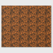 Halloween Zwarte Kant op Oranje Cadeaupapier (Vlak)