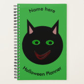 Halloween Zwarte Kat Aangepaste Planner (Voorkant)