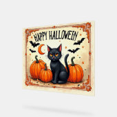 Halloween Zwarte Kat Acryl Bord (Hoek)
