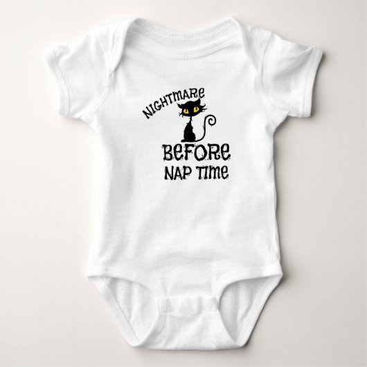 Halloween Zwarte Kat Baby Slaap Bodysuit (Voorkant)