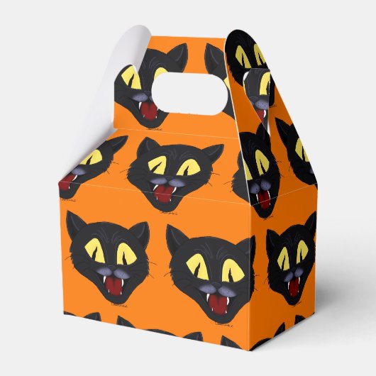 Halloween Zwarte Kat Bedankdoosjes (Voorkant Zijde)