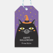 Halloween Zwarte Kat Cadeautags Cadeaulabel (Voorkant)