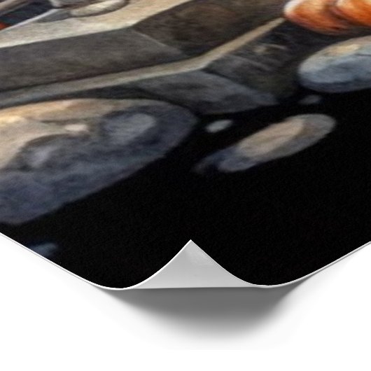 Halloween Zwarte Kat Decoratief Huis Poster (Hoek)