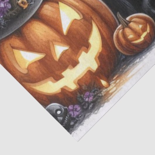 Halloween Zwarte Kat Decoupage Tissue Paper Tissuepapier (Detail)