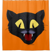 Halloween Zwarte Kat Douchegordijn (Voorkant)