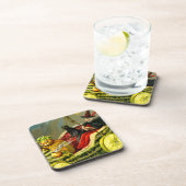  Halloween zwarte kat en heks Bier Onderzetter (Rechterzijde)