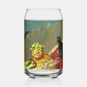  Halloween zwarte kat en heks Blikvorm Glas (Links)