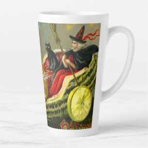 Halloween zwarte kat en heks Latte Mok