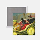  Halloween zwarte kat en heks Magneet (Voorkant / Achterkant)