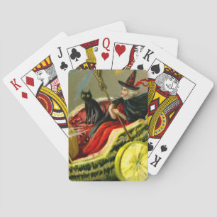  Halloween zwarte kat en heks Pokerkaarten