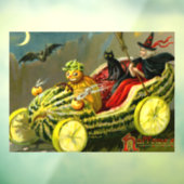 Halloween zwarte kat en heks Raamsticker (Vel 3)