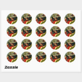 Halloween zwarte kat en heks Ronde Sticker (Vel)