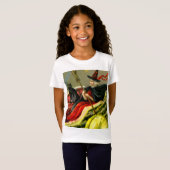 Halloween zwarte kat en heks T-shirt (Voorkant volledig)