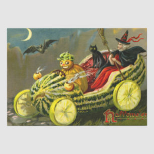 Halloween zwarte kat en heks Tissuepapier