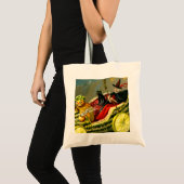 Halloween zwarte kat en heks Tote Bag (Voorkant (product))