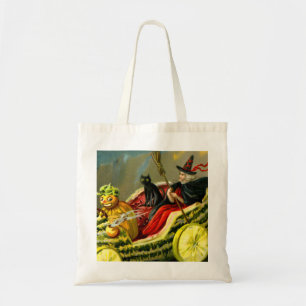  Halloween zwarte kat en heks Tote Bag