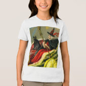 Halloween zwarte kat en heks Tri-Blend Shirt (Voorkant)