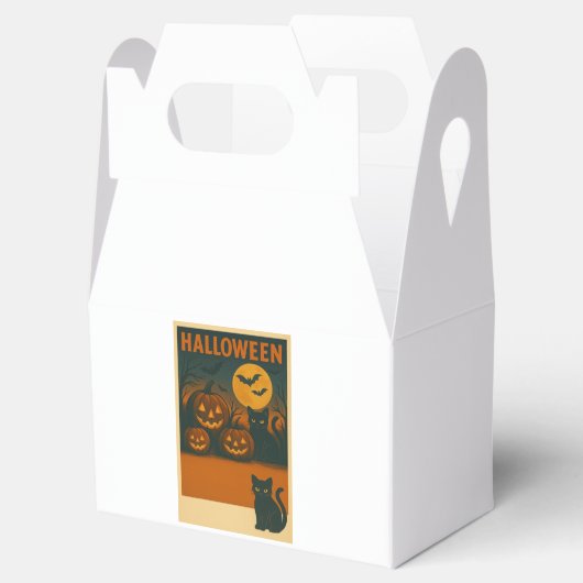 Halloween zwarte kat en pompoen gunst doos bedankdoosjes (Geopend)
