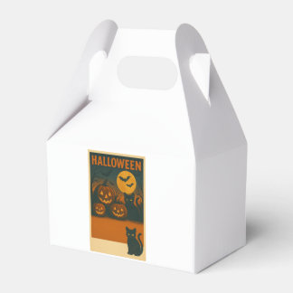 Halloween zwarte kat en pompoen gunst doos bedankdoosjes