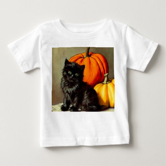 Halloween zwarte kat en pompoenen (Voorkant)