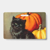  Halloween zwarte kat en pompoenen Badge (Achterkant)