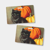  Halloween zwarte kat en pompoenen Badge (Voor- en achterkant)