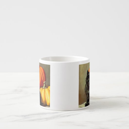  Halloween zwarte kat en pompoenen Espresso Kop (Voorkant)