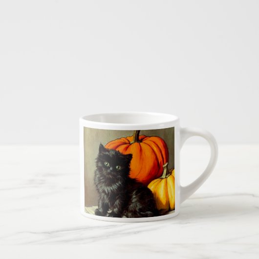  Halloween zwarte kat en pompoenen Espresso Kop (Rechts)