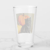 Halloween zwarte kat en pompoenen Glas (Achterkant)