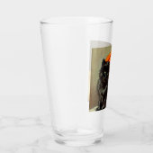 Halloween zwarte kat en pompoenen Glas (Rechts)