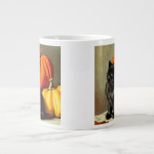 Halloween zwarte kat en pompoenen Grote Koffiekop (Voorkant)