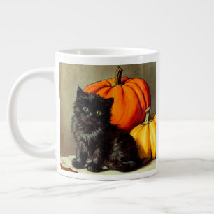Halloween zwarte kat en pompoenen Grote Koffiekop