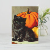  Halloween zwarte kat en pompoenen Kaart (Staand voorkant)