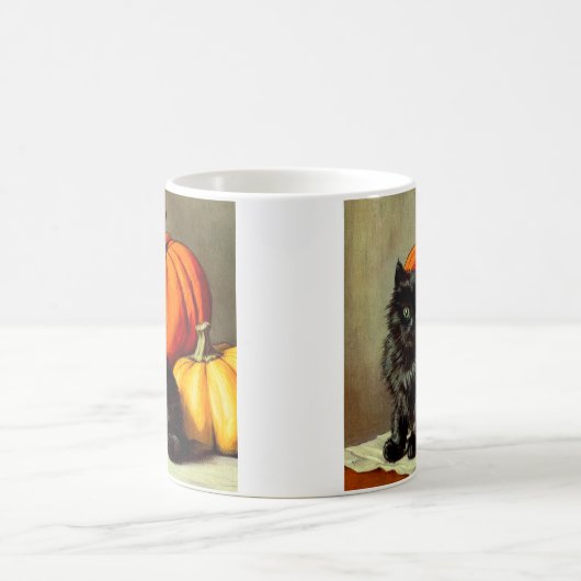  Halloween zwarte kat en pompoenen Koffiemok (Center)