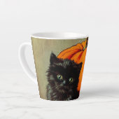  Halloween zwarte kat en pompoenen Latte Mok (Linkerhoek)