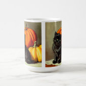 Halloween zwarte kat en pompoenen Magische Mok (Midden)