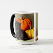 Halloween zwarte kat en pompoenen Magische Mok (Voorkant links)
