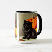  Halloween zwarte kat en pompoenen Mok (Voorkant rechts)