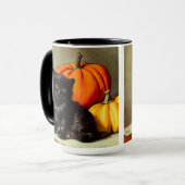  Halloween zwarte kat en pompoenen Mok (Voorkant links)