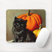  Halloween zwarte kat en pompoenen Muismat (Met muis)