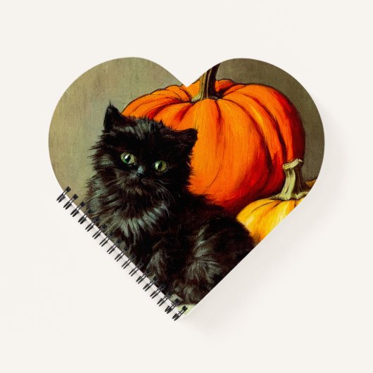  Halloween zwarte kat en pompoenen Notitieboek (Voorkant)