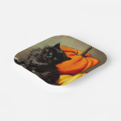  Halloween zwarte kat en pompoenen Papieren Bordje (Gebogen)