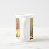  Halloween zwarte kat en pompoenen Porselein Kop (Achterkant)