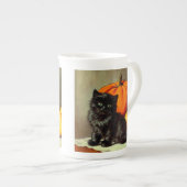  Halloween zwarte kat en pompoenen Porselein Kop (Voorkant rechts)