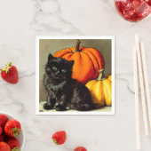 Halloween zwarte kat en pompoenen Servet (Insitu)