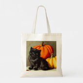  Halloween zwarte kat en pompoenen Tote Bag (Achterkant)