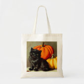  Halloween zwarte kat en pompoenen Tote Bag (Voorkant)